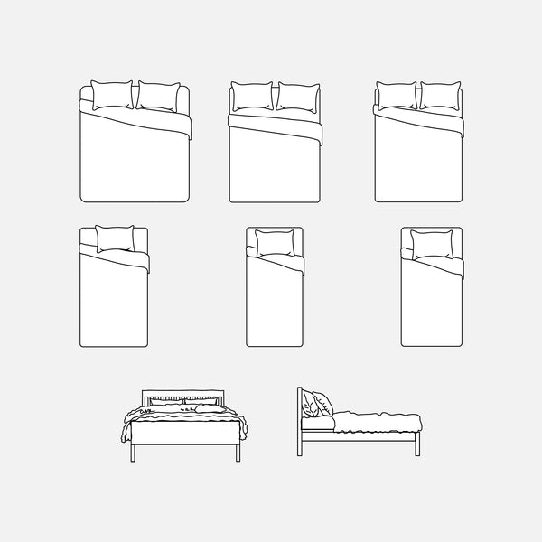ArchiCAD 2D Parametric Bed Furniture Pack 1