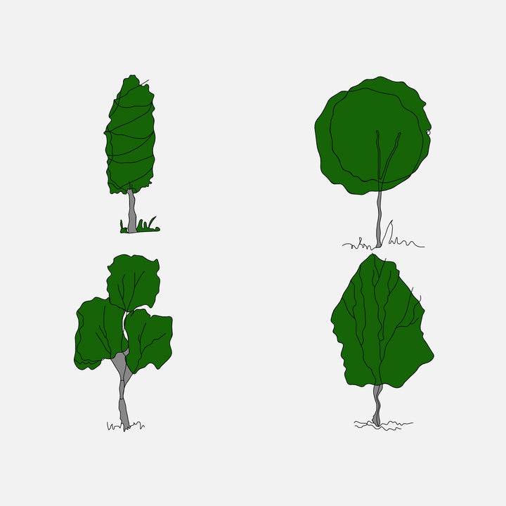 ArchiCAD 2D ELEVATION Tree Styles Object (green)
