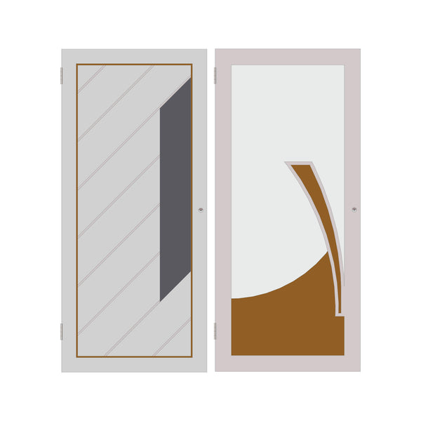 Two (2) stylish modern doors with brown and gray details