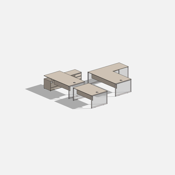 Three (3) Cecil pro office desk in 3D