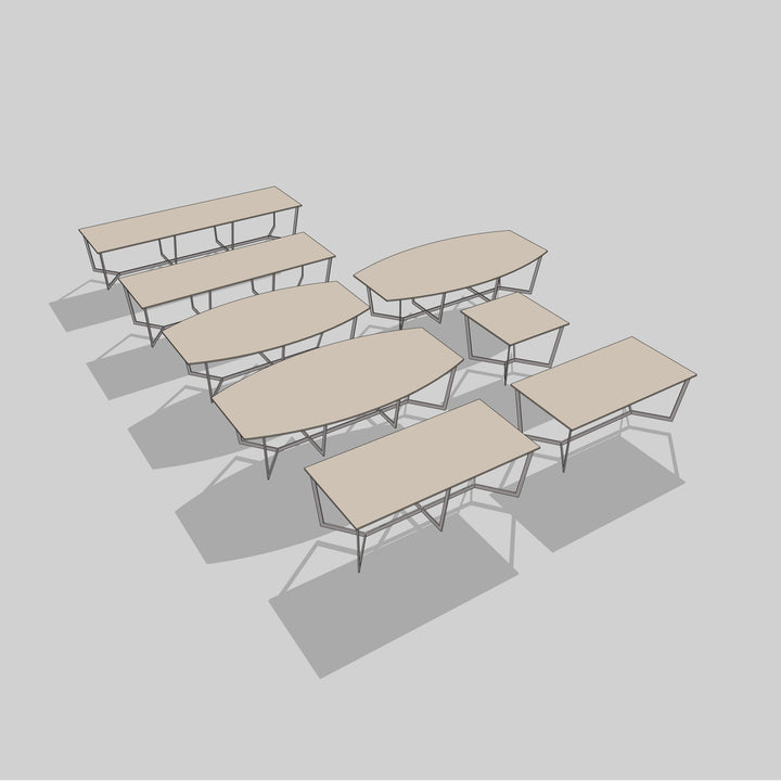 Eight(8) light brown variations  of the ArchiCAD Cecil nurse Y boardroom furniture
