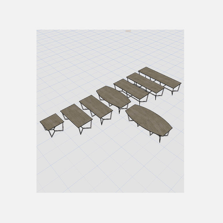 Eight(8) brown variations of the 3D ArchiCAD Cecil nurse Y boardroom furniture