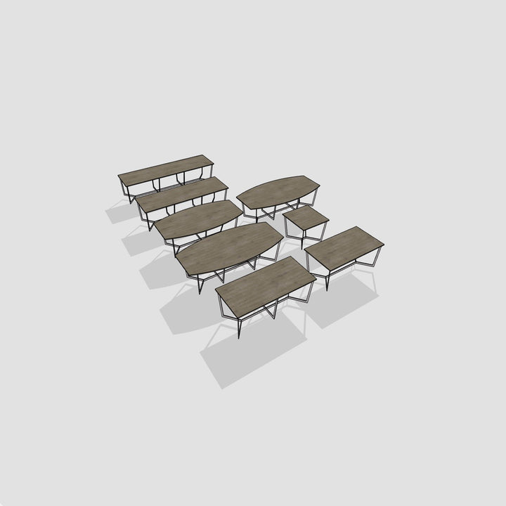 Eight(8) brown variations  of the 3D ArchiCAD Cecil nurse Y boardroom furniture