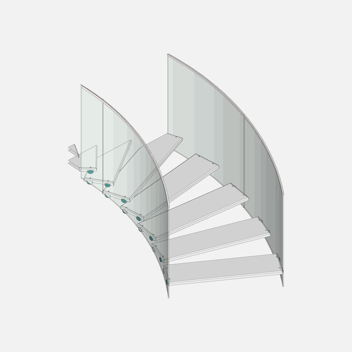 Glass Modern Staircase and Railings Media 8 of 16