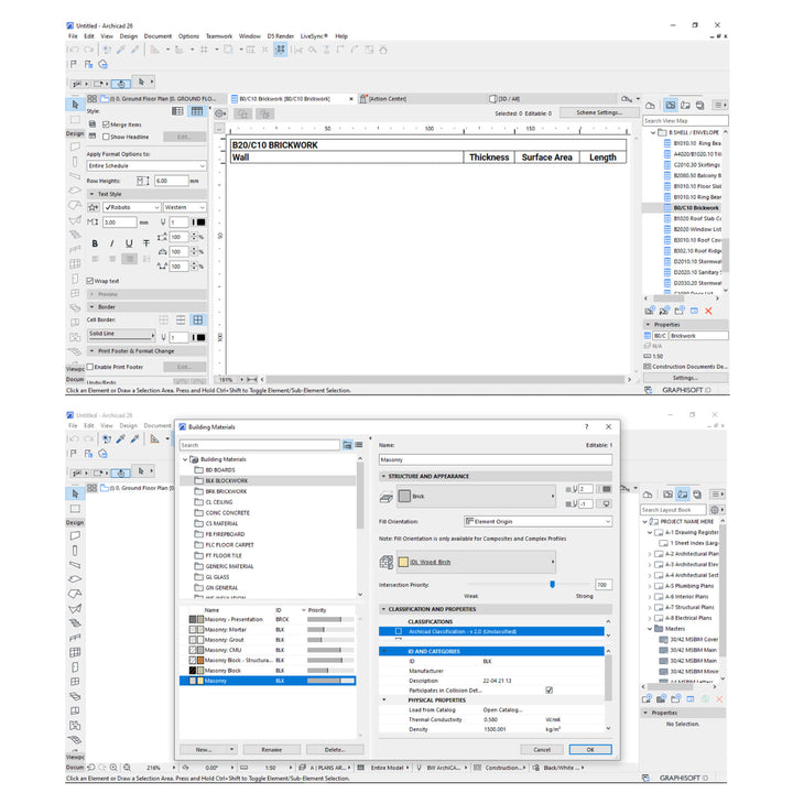 Archicad-brickwork-template-building-material-template computer screenshot