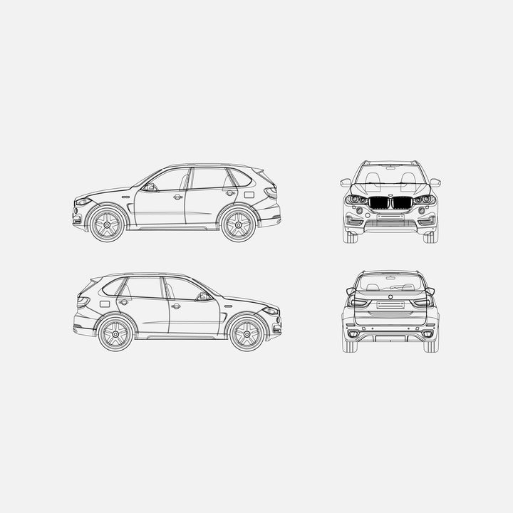 Four BMW-X-Series (contour)