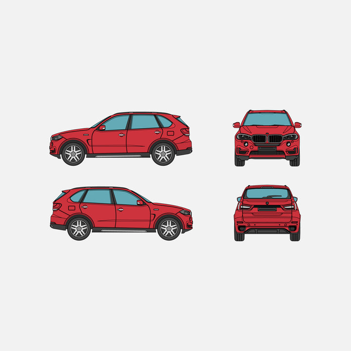 Four BMW-X-Series (red)
