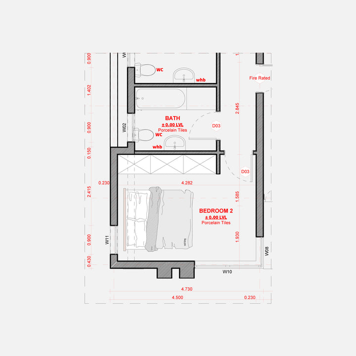 Red-black floor plan graphic