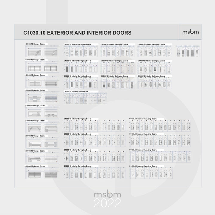 A collection of various architectural doors designed in ArchiCAD