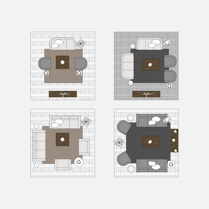 Four various living room layouts