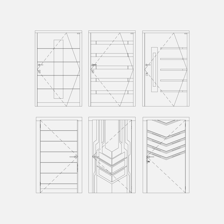 six(6) ArchiCAD door drawings