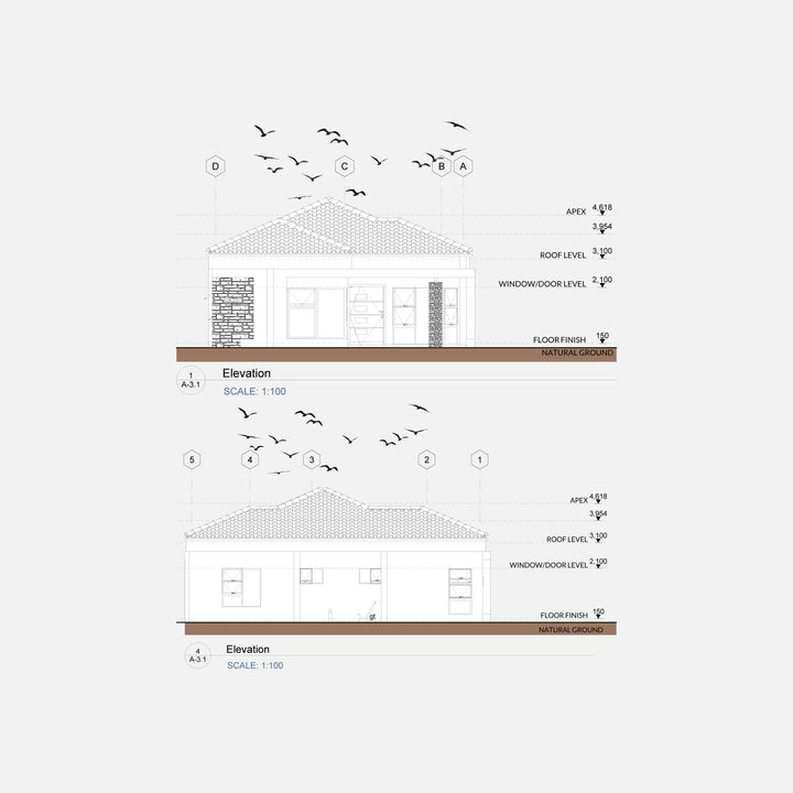Two Bedroom House elevation graphics